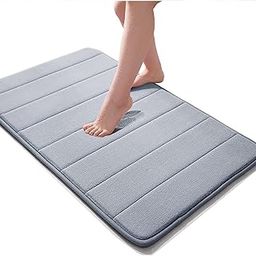 50 X 80 Cm Water Absorbent Bathroom Door Mats, Soft & Comfortable Easier to Dry Machine Wash Bathroom Mat, Big Size Anti Slip Water Soaking Bath Mat for Rug Carpet (1 Pcs/Grey)-image-90