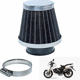 Asryd Motorcycle Air Filter Pods, Motorcycle Air Filter 42mm Round Tapered Clamp-on Pod Intake Filter Cleaner For TVS Apache RTR 180 (Pack of 1),BLACK-picture-15