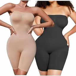 Women's Seamless Tummy Control Shapewear Bodysuit with Adjustable Straps – Full Body Slimming Shaper with Shorts for Under Dresses & Outfits-image-25