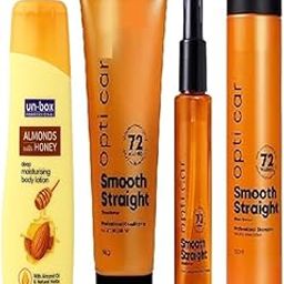 Un-box Professional Deep Moisturising Body Lotion, 100ml With * Professional Smooth Straight Hair Shampoo + Smooth Straight Hair Conditioner + Smooth Straight Hair Serum (Combo) 350ml+196g+100ml*-55