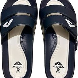 Men's Comfort Slides || NAVY WHITE || Double Strap || Casual Slippers || UK Footwear Size System, Adult, Men, Numeric, Medium, UK 8-picture-12