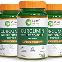 Pure Nutrition Curcumin C3 Complex Supplement - 180 Caps (60x3) | Anti Inflammation Turmeric Supplements 760mg with Black Pepper, Piperine, Amla & Sunthi | High Absorption Inflammatory Support (760mg)-picture-23