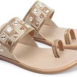 Kolhapuri Chappal Women, Ethnic Slippers with Stylish Design, Open Toe Ring Strap, Cushioned Footbad-image-9