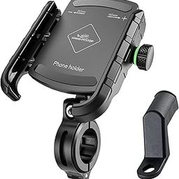 GRAND PITSTOP Mobile Holder for Bikes, Motorcycle, Scooter, Bicycles, Jaw Grip Bike Mobile Holder, Aluminium Handlebar Cellphone Holder for Maps and GPS Navigation & 360° Rotation Phone Mount-Black-image-26