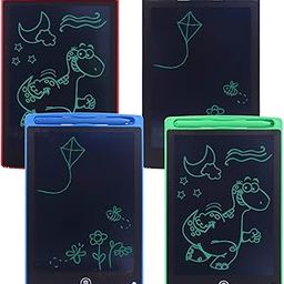 Toyshine 4 Pieces LCD Writing Tablet Doodle Board for Kids Electronic Toys 8.5 Inch Colorful LCD Writing Board Electronic Tablet Writing LCD Erasable Drawing Pad Reusable Writing Pad Learning Toy-24