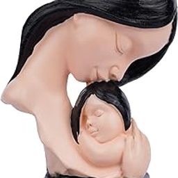 GUNENDRA®Handicrafts Resin Mother Child Son Daughter Idol Statue Heart Warming Mother's Love - Baby Shower for Mom, Handcrafted Mother Baby Showpiece Gift (Skin)-image-67