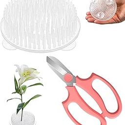 2PCS Flower Arrangement Holder, Flower Holder Pin, Round and Clear Tray with Scissors for Arrangement Class Personal Hobby Summer Activity-image-96