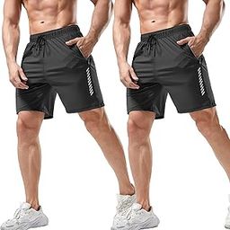 Pack of 2 Men's Sports Shorts | Rapid Dry Shorts for Gym, Workout & Casual Wear | Lightweight 3/4 Length Activewear for Summer & Home Use-31