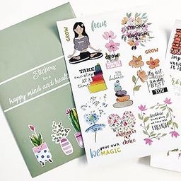 Happy Mind & Healthy Body Stickers - 60 Laminated Journaling Stickers for Scrapbooking & Crafts | Self-Adhesive Paper Decals for Vision Boards & Planner Decorations-picture-13
