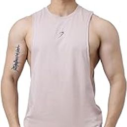 Men's Supper Combed Cotton Broad Shoulder Sleeveless Deep Arm Cut Vest Sleeveless Tank-image-96