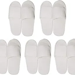 diktmark Open Toe Pure White Premium Disposable Bathroom Slippers with 5 mm Sole (Large Size) - Combo of 5-picture-2