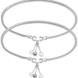 925 Sterling Silver Modern Modern Wedding Anklets for Women (Silver)-image-90