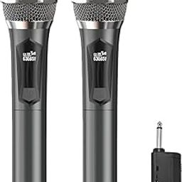 MAIKELU Wireless Microphone, Dual Handheld Cordless Microphone System with Rechargeable Receiver, 50H Duration, 200ft Range, Karaoke Microphones for Singing, Wedding, DJ, Party, Speech-image-17