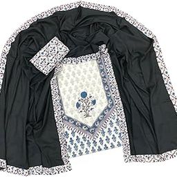 Women's Hand Block Printed Unstitched Dress Material with Top, Bottom & Dupatta PAL.KDS.COT.458-image-64