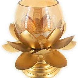Handcrafted Metal Lotus Shape Tealight Votive Candle Holder for Wedding Home Décor CelebrationMetal Lotus Design/Look for Festivities Decoration | Gifting Purpose (Golden Stand, 6 PCS)-6
