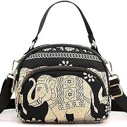 Stylish Printed Pattern Spacious Multi-Compartments Crossbody Casual Travel Nylon Sling Bag For Women And Girls-image-14