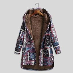 Women Vintage Loose Hooded Coat Floral Printed Fleeces Lining Buttoned Plus Size Winter Warm Parka Casual Long Coat Outwear-picture-31