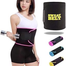 EMERET Neoprene Waist Trainer Sweat Belt, Adjustable Slimming Belt for Men & Womens, Free Size, Pack of 1 Multicolour-image-8