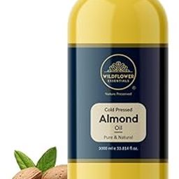 Wildflower Essentials Almond Oil Cold Pressed 100% Pure & Natural 1 L (1000 ml) For Face, Hair, Skin, Body-image-50