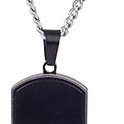 Alpha Anti Tarnish Stainless Steel Dog Tag Locket Neck Chain for Men | Stylish Pendant Necklace | Jewellery Accessories for Boys | Minimal Jewelry | Gifts for Boyfriend & Husband-12