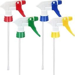 Plastic Trigger Spray Nozzle Pack of 4 - Heavy Duty Adjustable Head Sprayer for Water Bottles, Leak Proof Replacement-49