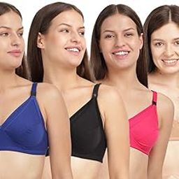Cotton Blend Casual Non-Padded Medium Coverage Wire Free Self Design Maternity/Nursing Bra for Women-image-93