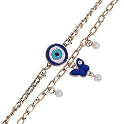 Anti Tarnish Evil Eye Bracelets for Women | Fancy Jewellery Gifts | Hand Band | Latest Fashion Accessories for Girls | Minimal Jewelry Design | Ideal for Gifting-image-1