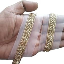Nalki Laces for Dresses, Sarees, Lehenga, Suits, Bags, Decorations, Borders, Crafts and Home Décor, Blouse (9mtr) - Golden Color-image-17