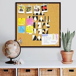 ArtzFolio Small Steps Every Day Motivational Quote | Notice Pin Board Bulletin Board | Soft Vision Board with Thumb Push Pins & Sticky Notes | Dark Brown Frame | 12 x 12 inch (30 x 30 cms)-picture-15