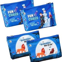 Pack of 4 Pencil Pouch | Square Stationary Pouch | Pen-Pencil Box for Kids | School Geometry Pouch | Pencil Utility Bag | Disney Pencil Organizer | Blue-image-84