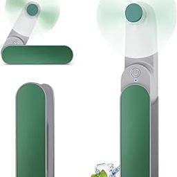 Gaiatop Mini Handheld Fan, Foldable Portable Personal fan for Women, Cute Design Powerful USB Rechargeable Fan Small Table Fan for Girls, boys, Indoor, Outdoor, Travel(Green)-image-60