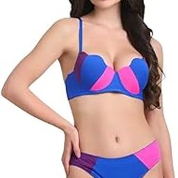 Women's Multi Colour Under-Wired Lingerie Bra and Panty Set for Women-image-40