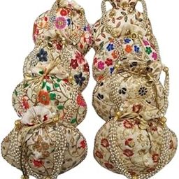 KPH Rajasthani Traditional Silk Potli bag For Womans Wedding Potli Bag, Ethnic Potli Wedding Potli Bag For Bridal, Return Gift Potli bags Pack Of 2-image-50