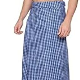 Blue Stitched LUNGIES // Closed LUNGIES 100% Pure Cotton Lungis for Men, Set of 2 (Multi Color) Each 2Meters-picture-1