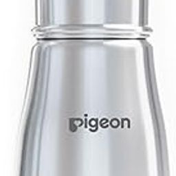 Pigeon Stainless Steel Infant Baby Feeding Bottle, BPA Free, Anti-Colic, Plastic-Free, Medium-Flow Nipple Slim Neck Steel Feeding Bottle 150ml-S Size-16