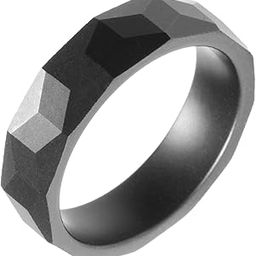 Ceramic Matte and Gloss Black Ring Facet Cube for Men 100% Waterproof Stainproof Shatterproof Size 7-12-image-35