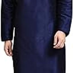 Men's Art Silk Solid Kurta Pyjama Set Festive Woven Design 2-Piece Ethnic Dress-picture-28
