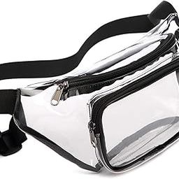 Clear Fanny Pack Portable Waist Bag for Sports Games Stadium Events Festival Black-image-79