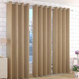 Kiara Creations 2 Piece Room Darkening Thermal Insulated Blackout Curtains for Long Door 8 Feet, Light Chocolate | Floral-image-16