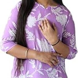 Black Dart Women's Floral Printed Cotton Fabric Top, Flowers, 3/4 Sleeve for Women & Girls-image-88