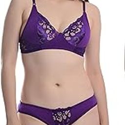 FIMS Fashion Soft Cotton Blend Bra Panty Set for Women, Non-Padded, Non-Wired, Seamed, Floral Print, Full Coverage, Lingerie Set, Multi-Colour, Cup-B Pack-1-image-63