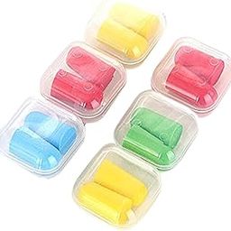 TOYMYTOY Soft Foam Earplugs with Case,Comfortable Anti-Noise Ear Plugs Noise Reduction for Study Sleeping Working Travel Snoring,6 Boxes,Randam Color-picture-6