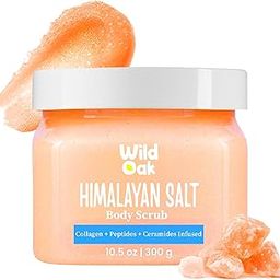 WildOak Himalayan Salt Scrub | 300gm | with Probiotics, Collagen, Peptides, Ceramides & Stem Cells | Tan Removal | Lightens Dark Area Like Neck & Elbows | Smoothen Bumpy Legs & Hands | Salt Body Scrub-25