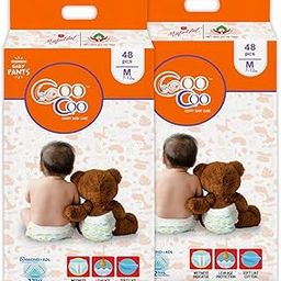 Coo Coo Extra Dry Baby Pullup Diaper Pant Size Medium-M (96) Count Upto 7-12 Kg Super Absorbent Core Up to 12 Hrs Protection Soft Elastic Waist&Leakage Protection Size Medium(96 Pieces)/Pack, White-image-37