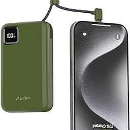 URBN 20000mAh Power Bank with Built-in Type-C Cable | 22.5W Super Fast Charging | Smart LED Display | Dual Type-C PD + USB Outputs | Pocket Size Portable Charger for Quick Charge (Camo)-30