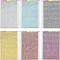 MSGH 1980 Pcs Rhinestone Stickers | Diamond Gem Sticker, Self-Adhesive, 5mm- 10 Colours X 1 Sheet Each | for Art & Craft, Nail Art, Face or Body Decoration, DIY Craft, Etc-2