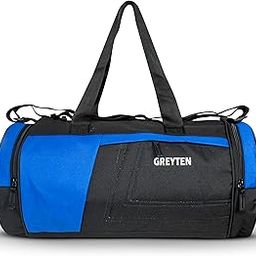 Gym Bag for Men & Women, Duffel Bag for Sports, Gyms, Duffel Bag Gym Bag, Polyester Sports Duffle/Shoulder/Gym Bag for Tennis, Dance, Golf, Football, Crossfit & Swimming (Black Blue)-11