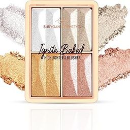 Shryoan Ignite Baked Multi Shimmer Blusher And Highlighter Palette For Face Makeup | Shimmery Look & Glossy Finish (Shade-01)-image-16