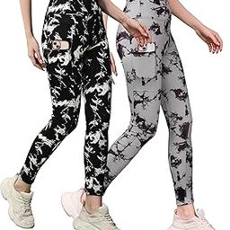 Women's Printed Gym Wear Tights|Combo Pant Mesh Insert Side Pockets Pant|Ideal for Active Wear Pant |Yoga & Workout Tights |The Ultimate Gym Pants for Women & Girls-55
