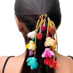 Radhvini Collections Hair Accessories Flower Wow Hair Rubber Band Hair Ties Hairband for Women Hair Band (Multicolor)-picture-38